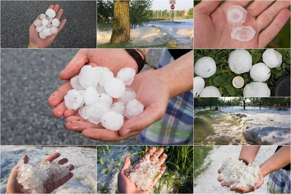 Granizo Branco Gelado Tempo — Fotografia de Stock