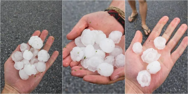 Icy Cold White Hail Weather — Stock Photo, Image