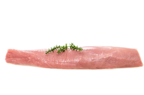 White Freigestelltes Pork Raw Thyme — Stockfoto