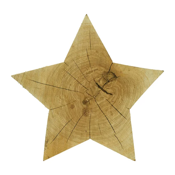 Star Wood Isolated White Background — Stock Photo, Image