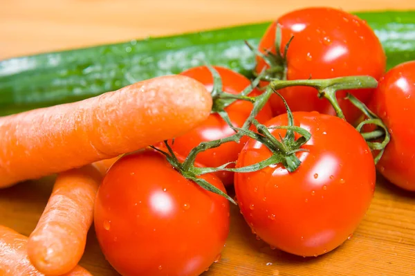 Tomates Zanahorias Pepino — Foto de Stock