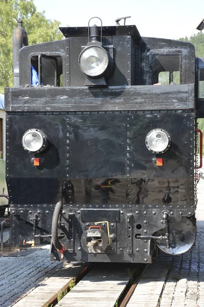 Eski Buharlı Lokomotif Treni Demiryolu Aracı — Stok fotoğraf