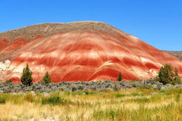 Paisaje Del Desierto Rojo Con Dunas Montañas — Foto de Stock