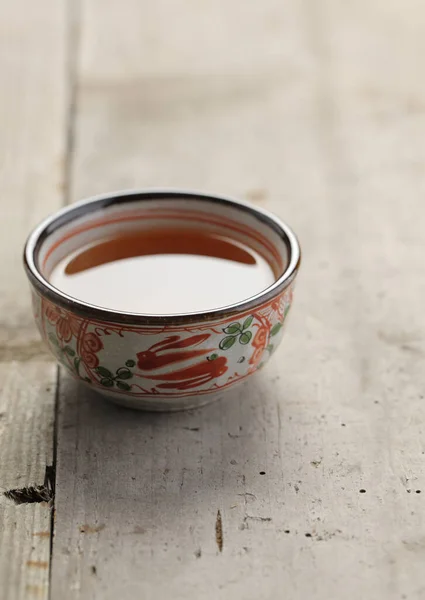 Tasse Tee Auf Holzbrett Trinken Für Die Gesundheit — Stockfoto