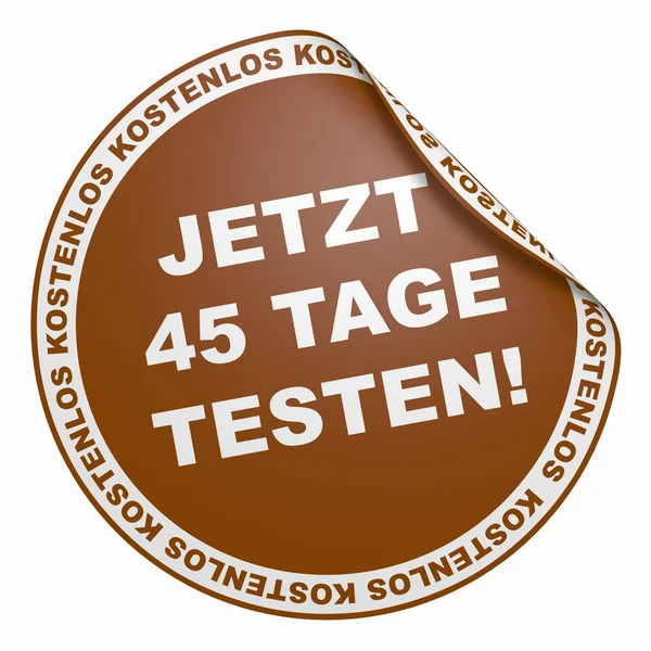 Aufkleber Braun Jetzt Tage Testen — Stockfoto