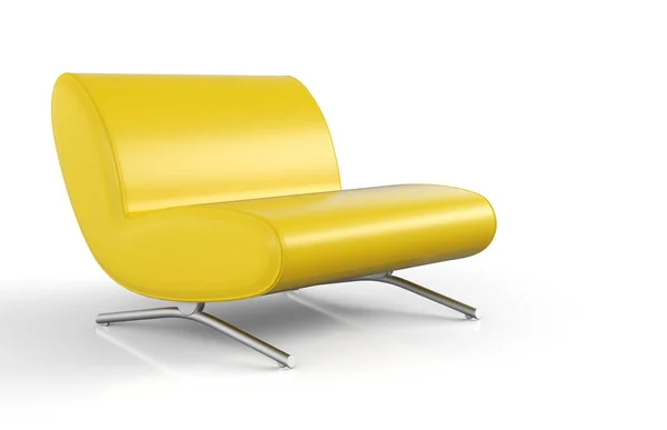 Cadeira Amarela Isolada Fundo Branco — Fotografia de Stock