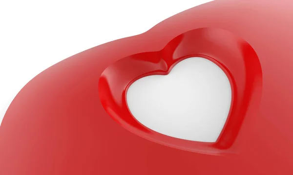 Serce Ulotka Kwadrat Czerwony Biały — Zdjęcie stockowe