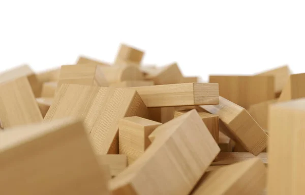 stock image mixed building blocks of wood