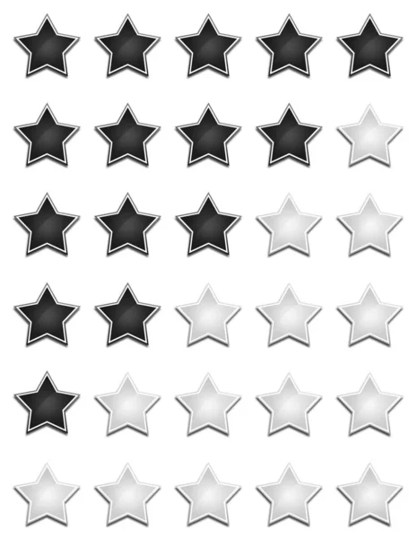 Système Notation Cinq Étoiles Noir Blanc — Photo