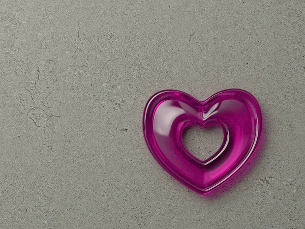 Heart Glass Stone Wall Pink — Stock Photo, Image
