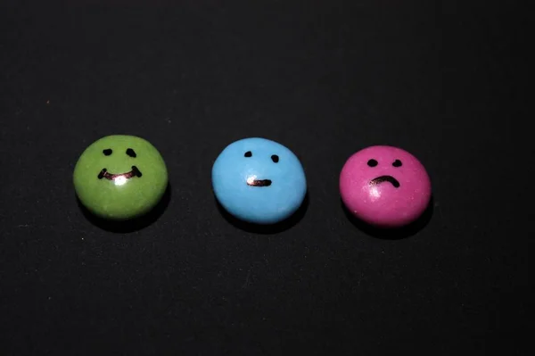 Three Different Buttons Black Background — Stock Photo, Image