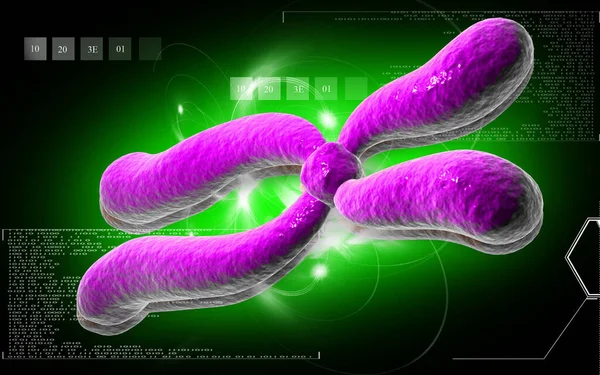 Ilustración Digital Del Cromosoma Fondo Color — Foto de Stock