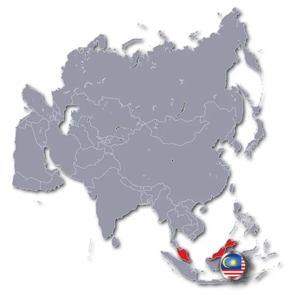 Asia Map Malaysia — Stok fotoğraf