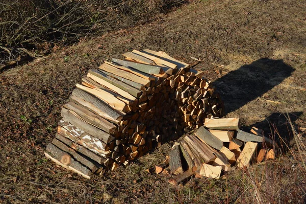 Wooden Texture Woodpile — Stock Photo, Image