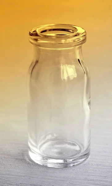 Lege Glazen Pot Houten Ondergrond — Stockfoto