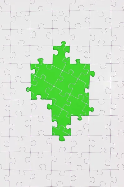 Durch Das Loch Einem Puzzle Ist Das Zugrunde Liegende Puzzle — Stockfoto