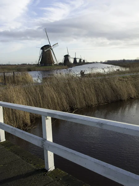 Die Windmühlen Von Kinderdijk — Stockfoto