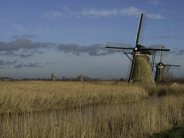 Die Windmühlen Von Kinderdijk — Stockfoto