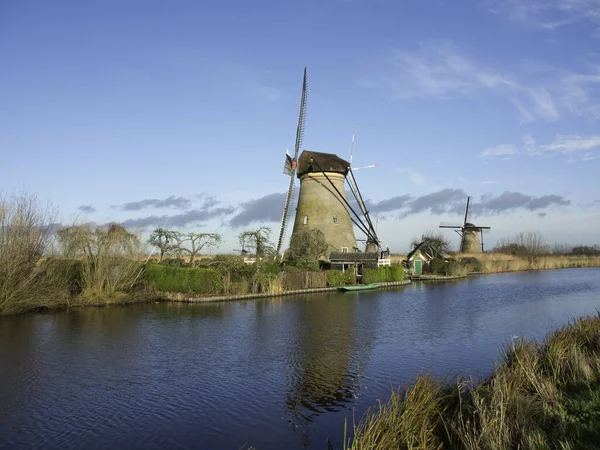 Die Windmühlen Von Kinderdijk — Stockfoto