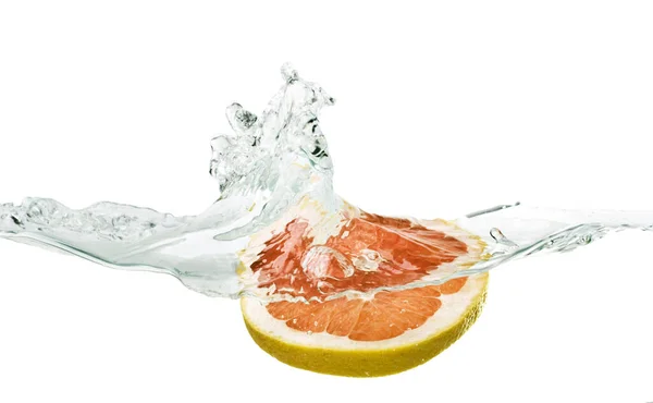 Oranje Spetterend Water Geïsoleerd Wit — Stockfoto