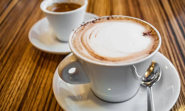 Cup Cappuccino Topping Cocoa Powder — Stock Photo, Image