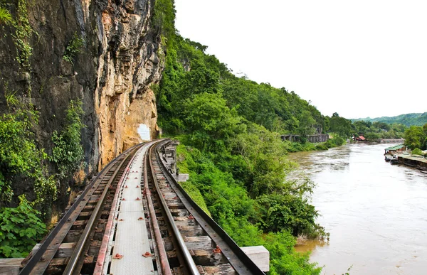 Ferrocarril Muerto Junto Acantilado Largo Del Río Kwai Tailandia — Foto de Stock