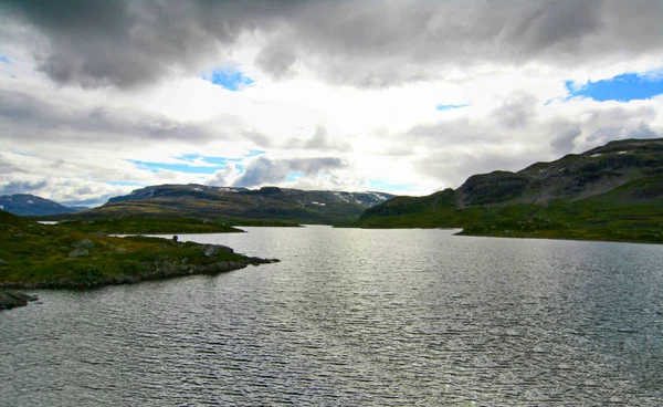 Norveç Doğa Manzarası Arka Planı Üzerine — Stok fotoğraf