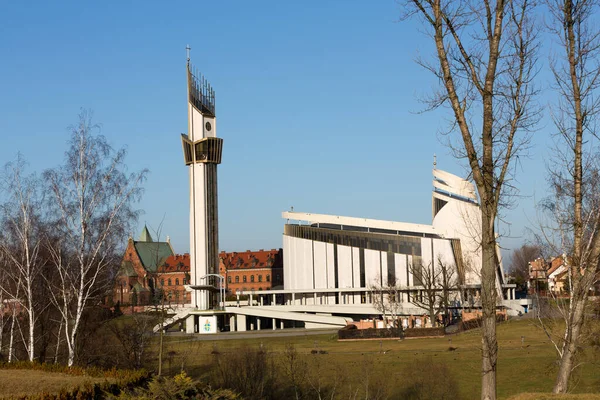 Cracovia Lagiewniki Sanctuarul Divinei Milostiviri Bazilica Romano Catolică Dedicată Devotamentului — Fotografie, imagine de stoc