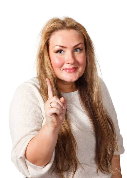 Portrait Young Surprising Woman White Background — Stock Photo, Image