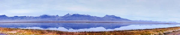 Paysage Islandais Avec Roches Volcaniques Herbe Verte — Photo