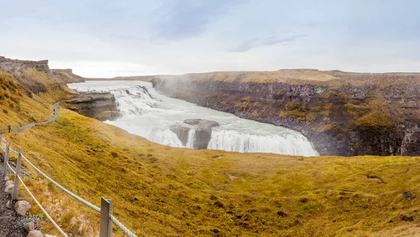 Gullfoss Waterval Hvita River Ijsland — Stockfoto