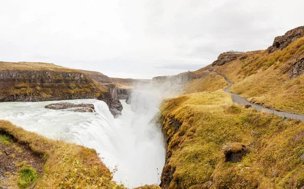 Καταρράκτης Gullfoss Στον Ποταμό Hvita Ισλανδία — Φωτογραφία Αρχείου