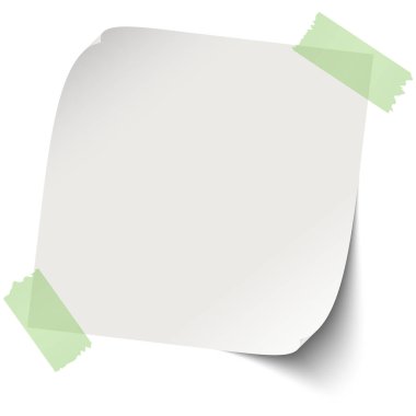 note / piece of paper with adhesive strips clipart