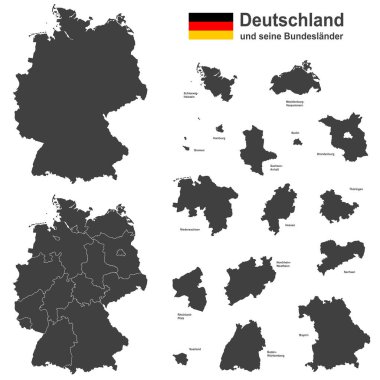 germany and its federal states clipart