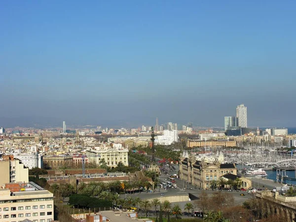 Blick Vom Montjuic Auf Barcelona — Stockfoto