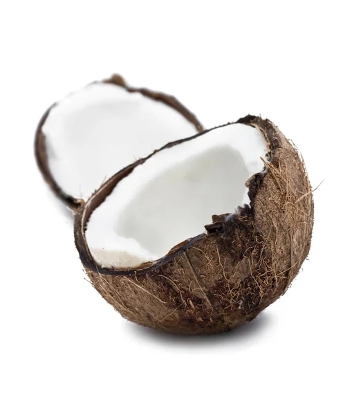 Perfektní Čerstvé Kokosové Izolované Bílém Pozadí — Stock fotografie