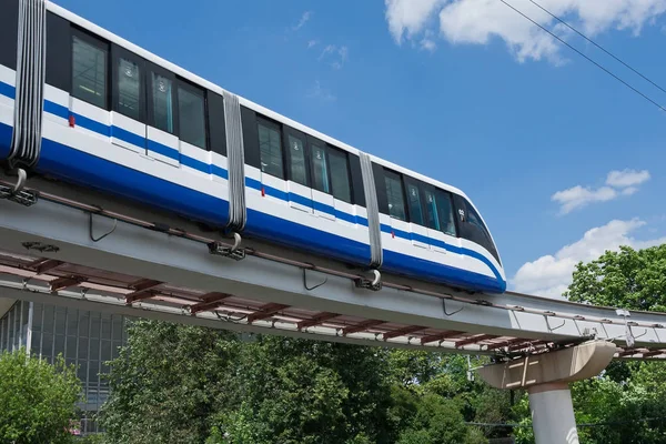 Tren Rápido Monorraíl Moderno Ferrocarril Moscú Rusia — Foto de Stock