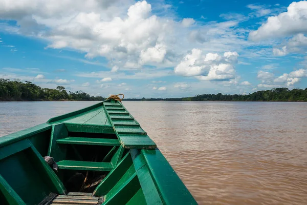 Loď Řece Peruánské Amazonské Džungli Madre Dios Peru — Stock fotografie