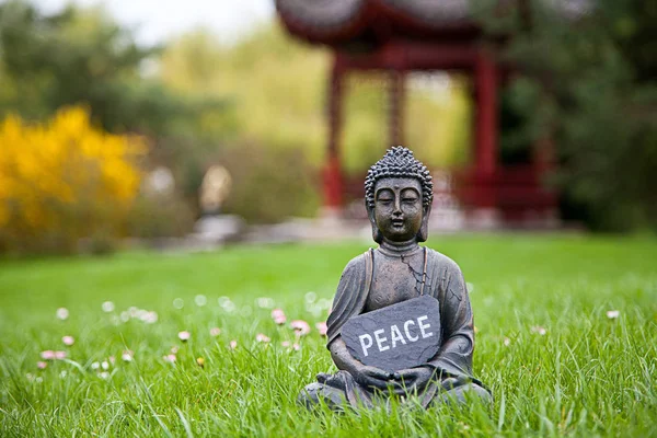 Buddha Statue Und Frieden — Stockfoto