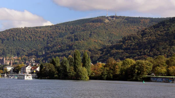 Blick Vom Neckar Hinauf Zum Heidelberg — Stockfoto