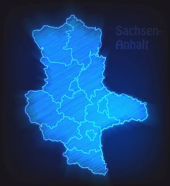 Mapa Sajonia Anhalt Con Fronteras Como Scribble — Foto de Stock