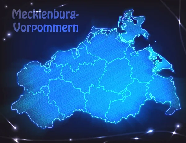 Karte Von Mecklenburg Vorpommern Mit Grenzen Als Kritzelei — Stockfoto