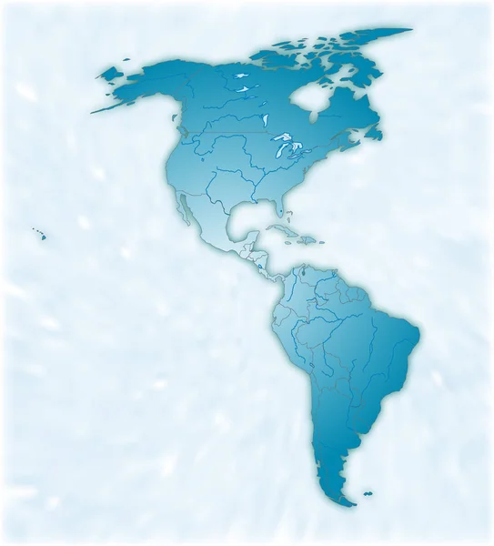 파란색으로 표시된 아메리카 — 스톡 사진