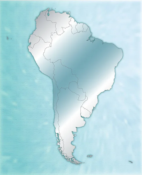 Mapa América Sul Como Mapa Geral Azul — Fotografia de Stock