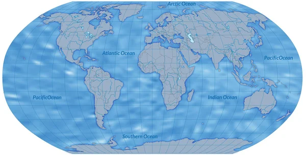 Mappa Del Mondo Con Continenti — Foto Stock