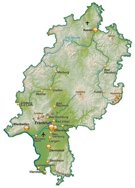 Mapa Hesse Como Mapa Conjunto Como Sombreado — Foto de Stock