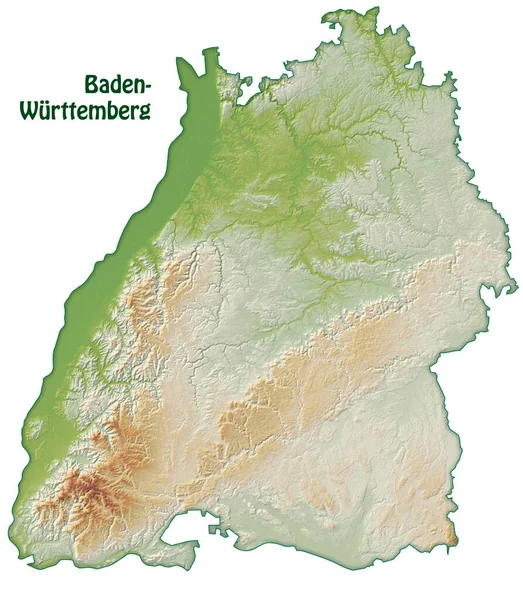 Mapa Baden Wuerttemberg Como Mapa General Como Reluciente — Foto de Stock