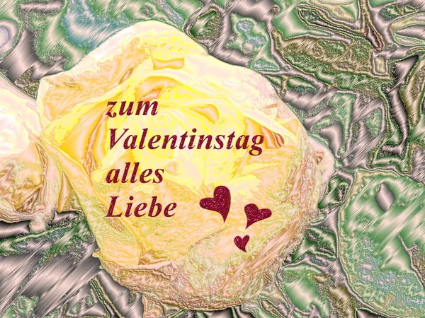 Happy Valentine Day Card Heart Shape Hand Written Word Love — Stock Photo, Image