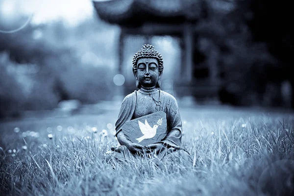 Buddha Staty Staty Och Fred — Stockfoto