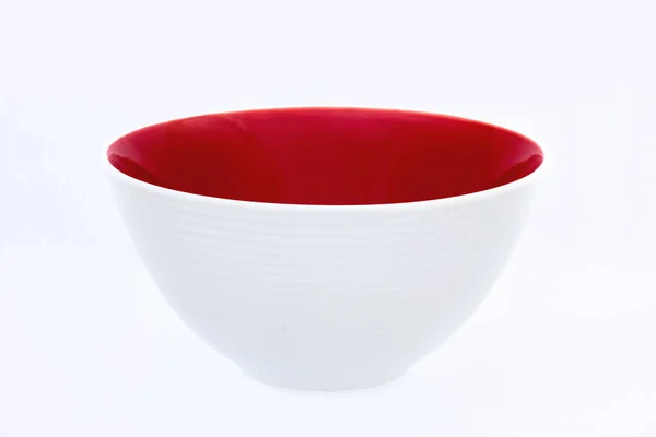 Red Empty Bowl Isolated White Background — Stock Photo, Image